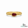 Natürlicher Rubin- und Diamant-Eulenring aus massivem 18-karätigem Gold, eleganter Eulenform-Ring