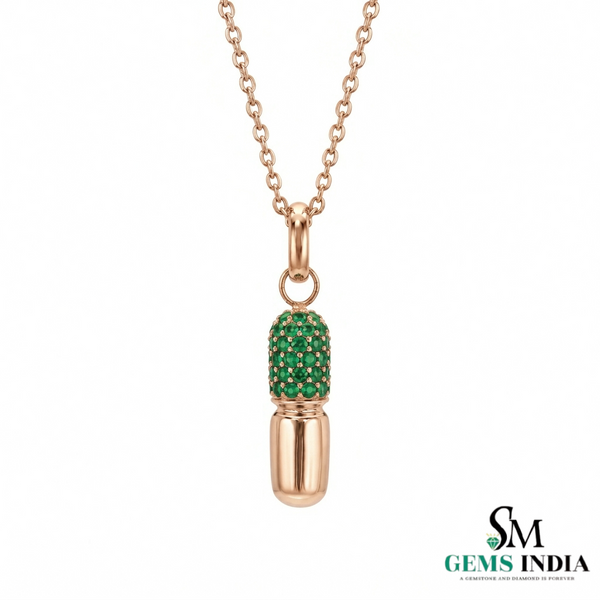 Luxury Emerald Capsule Pendant - Elegant Everyday Pendant