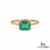 Achteckiger Verlobungsring mit natürlichem Smaragd und Diamanten, Jubiläumsgeschenkring