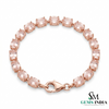Oval Morganite Bracelet for Women - Birthday Gift for Her