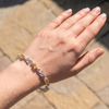 Natural Citrine & Diamond Accent Vine Bracelet - Elegant Leaf Link Gemstone Bracelet for Women