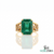 Emerald Cut Emerald Cocktail Ring with Diamond Accents - Vintage Statement Ring