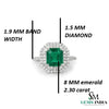 Achteckiger Verlobungsring mit natürlichem Smaragd und Diamanten, Jubiläumsgeschenkring