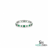 Luxury Round Emerald Starburst Eternity Band Ring