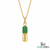 Luxury Emerald Capsule Pendant - Elegant Everyday Pendant