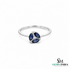 Vintage-Inspired Marquise Blue Sapphire & Diamond Cluster Ring- Minimalist Jewelry Gift