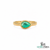 2 Karat Herzform-Smaragd- und Diamantring aus 14 Karat Gold, Smaragd-Verlobungsring