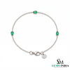 Dainty Pear Cut Emerald Chain Bracelet for Women - Fine Gemstone Jewelry Gift