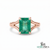 Natural Emerald Cut Emerald Men's Engagement Ring – Split Shank Statement Ring