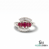 Ruby and Baguette Diamond Cocktail Ring - Fine Jewelry for Women