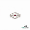 Oval Ruby Diamond Halo Ring- Vintage Art Deco Inspired Jewelry