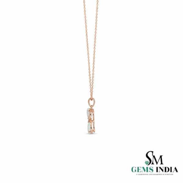 Double Pear Opal Infinity Pendant – Elegant Opal Diamond Drop Jewelry