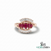 Ruby and Baguette Diamond Cocktail Ring - Fine Jewelry for Women