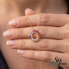 Rainbow Baguette Gemstone Circle Pendant with Diamond Accents - Luxury Jewelry for Women