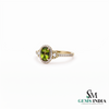 Oval Peridot Halo Engagement Ring with Diamond Accent - Timeless Fine Jewelry