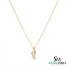Double Oval Opal Pendant – Minimalist Opal Drop Pendant for Women
