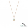 Pear Opal Solitaire Pendant with Diamond Accent - Elegant Teardrop Opal Jewelry