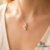 Double Oval Opal Pendant – Minimalist Opal Drop Pendant for Women