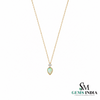 Pear Opal Solitaire Pendant with Diamond Accent - Elegant Teardrop Opal Jewelry