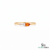Pear Cut CItrine Ring With White Pear & Round Diamond Accents – Elegant Statement Jewelry For Her