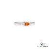 Pear Cut CItrine Ring With White Pear & Round Diamond Accents – Elegant Statement Jewelry For Her