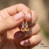 Pear Cut Citrine Drop Earrings – Elegant Dangle Gemstone Jewelry Gift For Her
