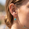 Turquoise Flower Drop Earrings For Woman- December Birthstone Jewelry