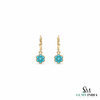 Turquoise Flower Drop Earrings For Woman- December Birthstone Jewelry