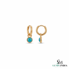 Round Turquoise Hoop Earrings - Dainty Gemstone Jewelry for Women
