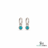 Round Turquoise Hoop Earrings - Dainty Gemstone Jewelry for Women