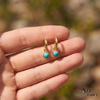 Round Turquoise Hoop Earrings - Dainty Gemstone Jewelry for Women
