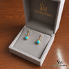 Luxury Round Turquoise Dangle Earrings - Anniversary Gift For Her