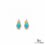 Pear cut Turquoise stud Earring with Diamond Accent - December Birthstone Jewelry