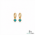 Round Turquoise Hoop Earrings - Dainty Gemstone Jewelry for Women