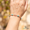 Vintage Inspired Oval Turquoise Bracelet With Diamond Accent – Elegant Gift For Her