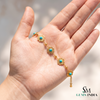 Turquoise Floral Bracelet With Five Stones and Sunburst – Elegant Jewelry Gift For Her