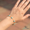 Round Turquoise Blue Gemstone Station Bracelet – Luxury Statement Jewelry For Her
