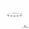 Turquoise Floral Bracelet With Five Stones and Sunburst – Elegant Jewelry Gift For Her