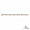 Vintage Inspired Oval Turquoise Bracelet With Diamond Accent – Elegant Gift For Her