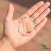 Round Turquoise Blue Gemstone Station Bracelet – Luxury Statement Jewelry For Her