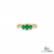 Elegant Triple Oval Emerald Ring With Diamond Accent - Elegant Gift For Her