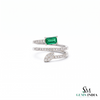 Birnenförmiger Verlobungsring mit 2,90 Karat natürlichem Smaragd und Diamanten, 18 Karat Massivgold, Mai-Geburtssteinring