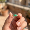 Elegant Triple Oval Emerald Ring With Diamond Accent - Elegant Gift For Her