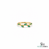 Elegant Marquise Emerald Leaf Branch Ring - - Unique Statement Jewelry