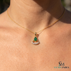 Pear Emerald Pendant With Diamond Accent – Elegant Statement Jewelry For Her&nbsp;