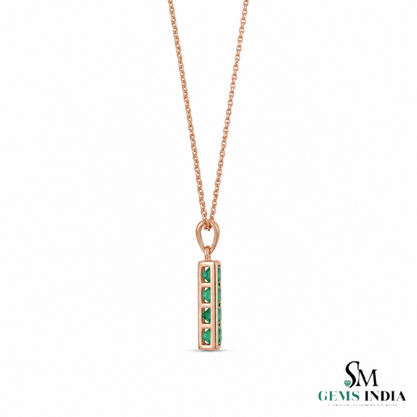 Minimalist Emerald Square Cut Pendant – Elegant Everyday Fine Jewelry