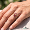 Heart Shaped Ruby Ring with Diamond Accent Band – Elegant Gemstone Jewelry