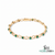 Round Emerald Station Link Bracelet - Gift For Her