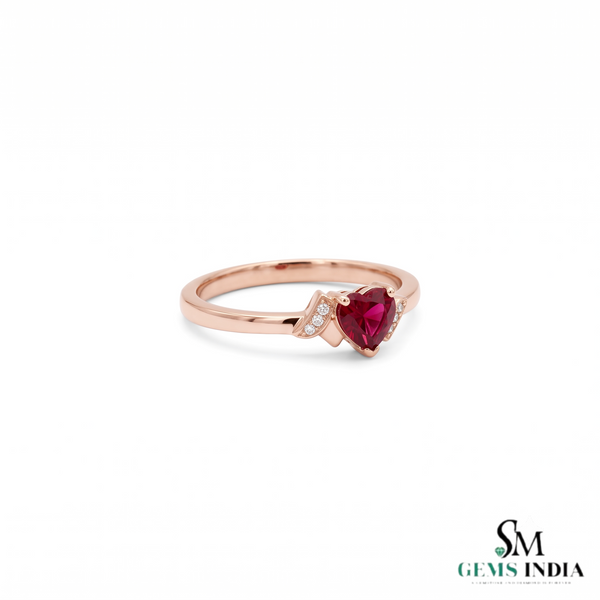 Romantic Ruby Heart Ring with Sparkling Diamond Band – Luxury Fine Jewelry