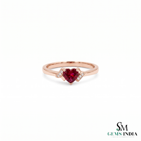 Romantic Ruby Heart Ring with Sparkling Diamond Band – Luxury Fine Jewelry